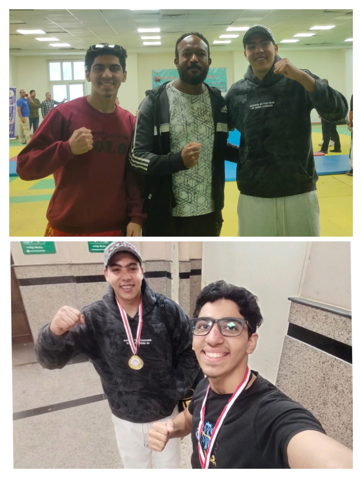 Professor Mohamed Heikal, Dean of the Faculty, and Professor Mohamed Abou Ria, Vice Dean for Education and Student Affairs, extend their congratulations to the Youth Welfare Team at the Faculty of Science — Mr. Ayman, Mr. Ahmed, Dr. Ayman, and Dr. Is